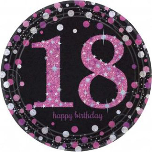 Picture of 18TH PINK CELEBRATION PLATES  X8